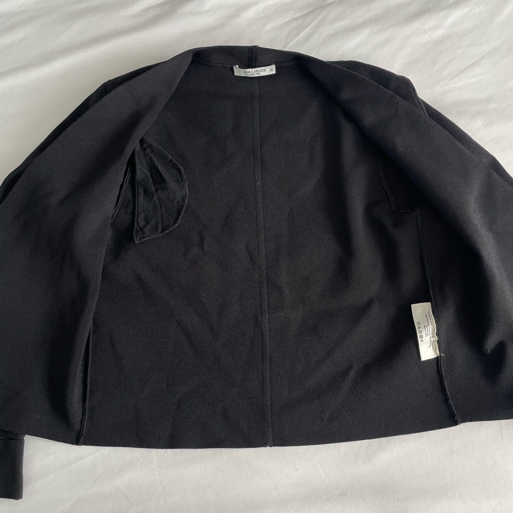 MM Lafleur "Sant Ambroeus" Jardigan Black Cropped Open Front Cardigan Jacket - Picture 11 of 17